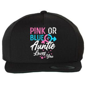 Pink Or Blue Auntie Loves You Gender Reveal Aunt Wool Snapback Cap