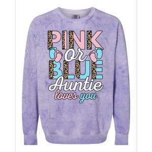 Pink Or Blue Auntie Loves You Gender Reveal Baby Shower Aunt Colorblast Crewneck Sweatshirt