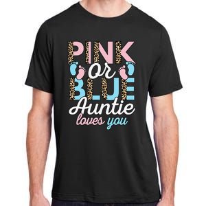 Pink Or Blue Auntie Loves You Gender Reveal Baby Shower Aunt Adult ChromaSoft Performance T-Shirt