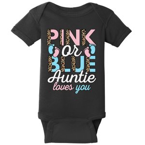 Pink Or Blue Auntie Loves You Gender Reveal Baby Shower Aunt Baby Bodysuit