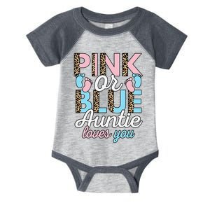 Pink Or Blue Auntie Loves You Gender Reveal Baby Shower Aunt Infant Baby Jersey Bodysuit