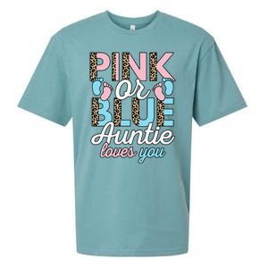 Pink Or Blue Auntie Loves You Gender Reveal Baby Shower Aunt Sueded Cloud Jersey T-Shirt