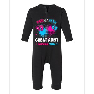 Pink or Blue Heart Great Aunt Loves You Shower Gender Reveal Infant Fleece One Piece