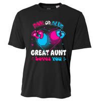 Pink or Blue Heart Great Aunt Loves You Shower Gender Reveal Cooling Performance Crew T-Shirt