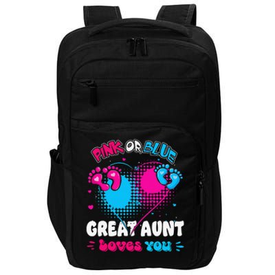 Pink or Blue Heart Great Aunt Loves You Shower Gender Reveal Impact Tech Backpack