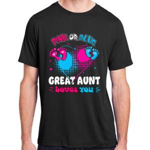 Pink or Blue Heart Great Aunt Loves You Shower Gender Reveal Adult ChromaSoft Performance T-Shirt