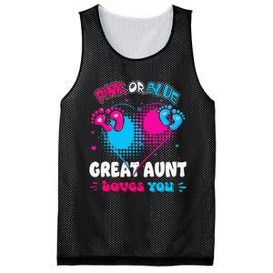 Pink or Blue Heart Great Aunt Loves You Shower Gender Reveal Mesh Reversible Basketball Jersey Tank