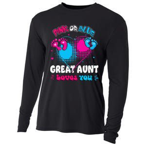 Pink or Blue Heart Great Aunt Loves You Shower Gender Reveal Cooling Performance Long Sleeve Crew