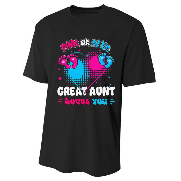 Pink or Blue Heart Great Aunt Loves You Shower Gender Reveal Performance Sprint T-Shirt