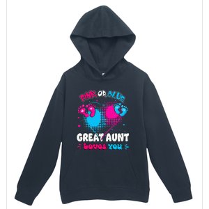 Pink or Blue Heart Great Aunt Loves You Shower Gender Reveal Urban Pullover Hoodie