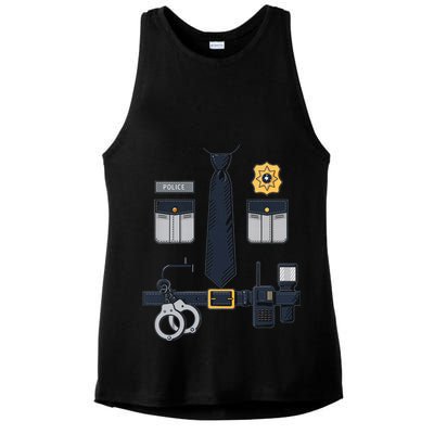 Police Officer Costume Police Badge Cop Halloween Ladies PosiCharge Tri-Blend Wicking Tank