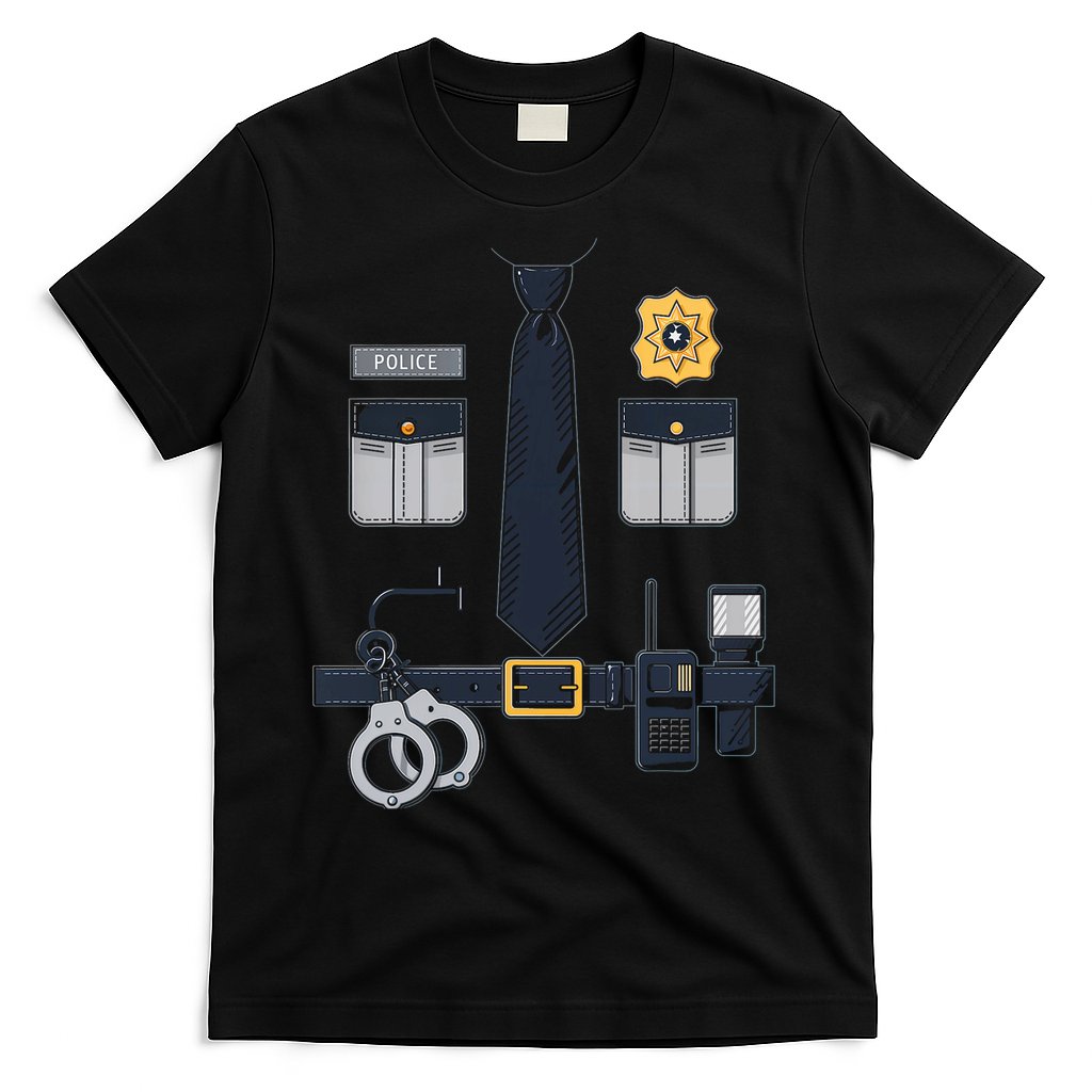 Police Officer Costume Police Badge Cop Halloween T-Shirt