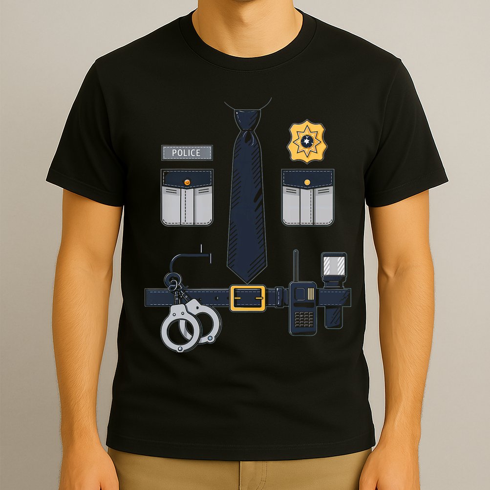 Police Officer Costume Police Badge Cop Halloween T-Shirt
