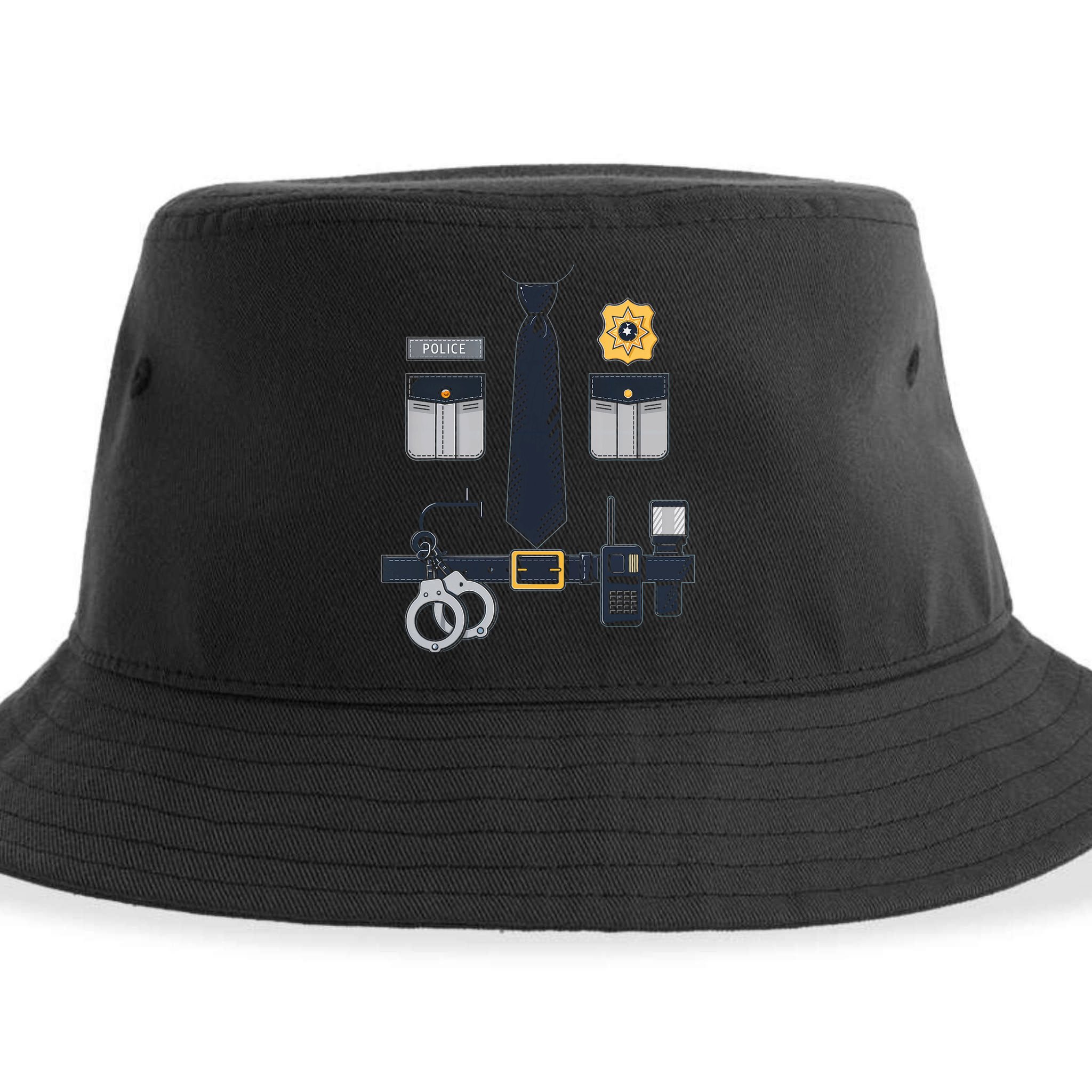 Police Officer Costume Police Badge Cop Halloween Sustainable Bucket Hat