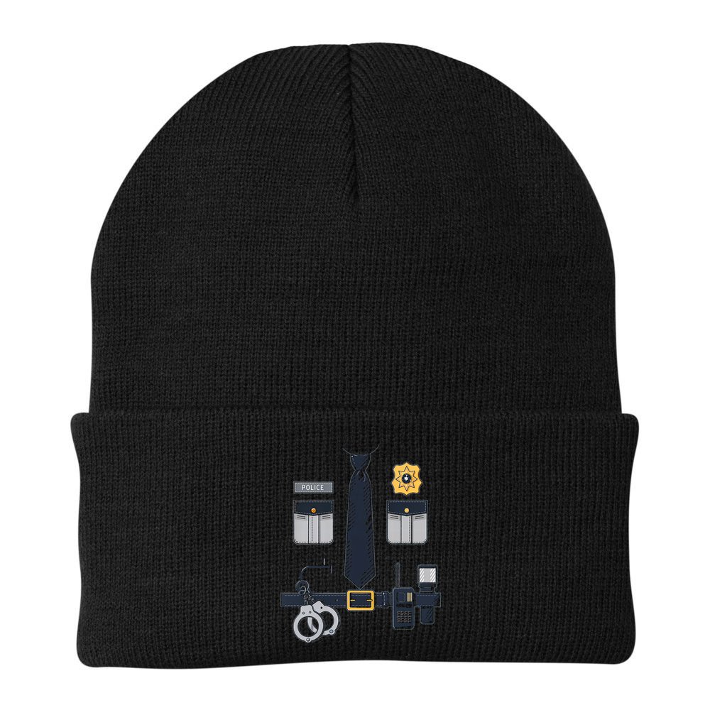 Police Officer Costume Police Badge Cop Halloween Beanie