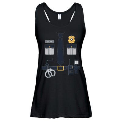 Police Officer Costume Police Badge Cop Halloween Ladies Essential Flowy Tank
