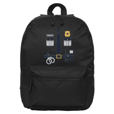 Police Officer Costume Police Badge Cop Halloween 16 in Basic Backpack