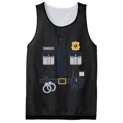 Police Officer Costume Police Badge Cop Halloween Mesh Reversible Basketball Jersey Tank