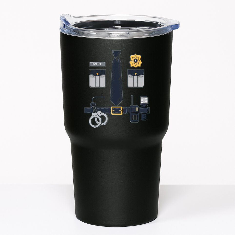 Police Officer Costume Police Badge Cop Halloween Tumbler