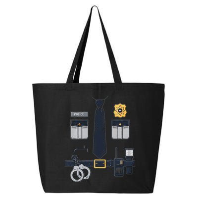 Police Officer Costume Police Badge Cop Halloween 25L Jumbo Tote