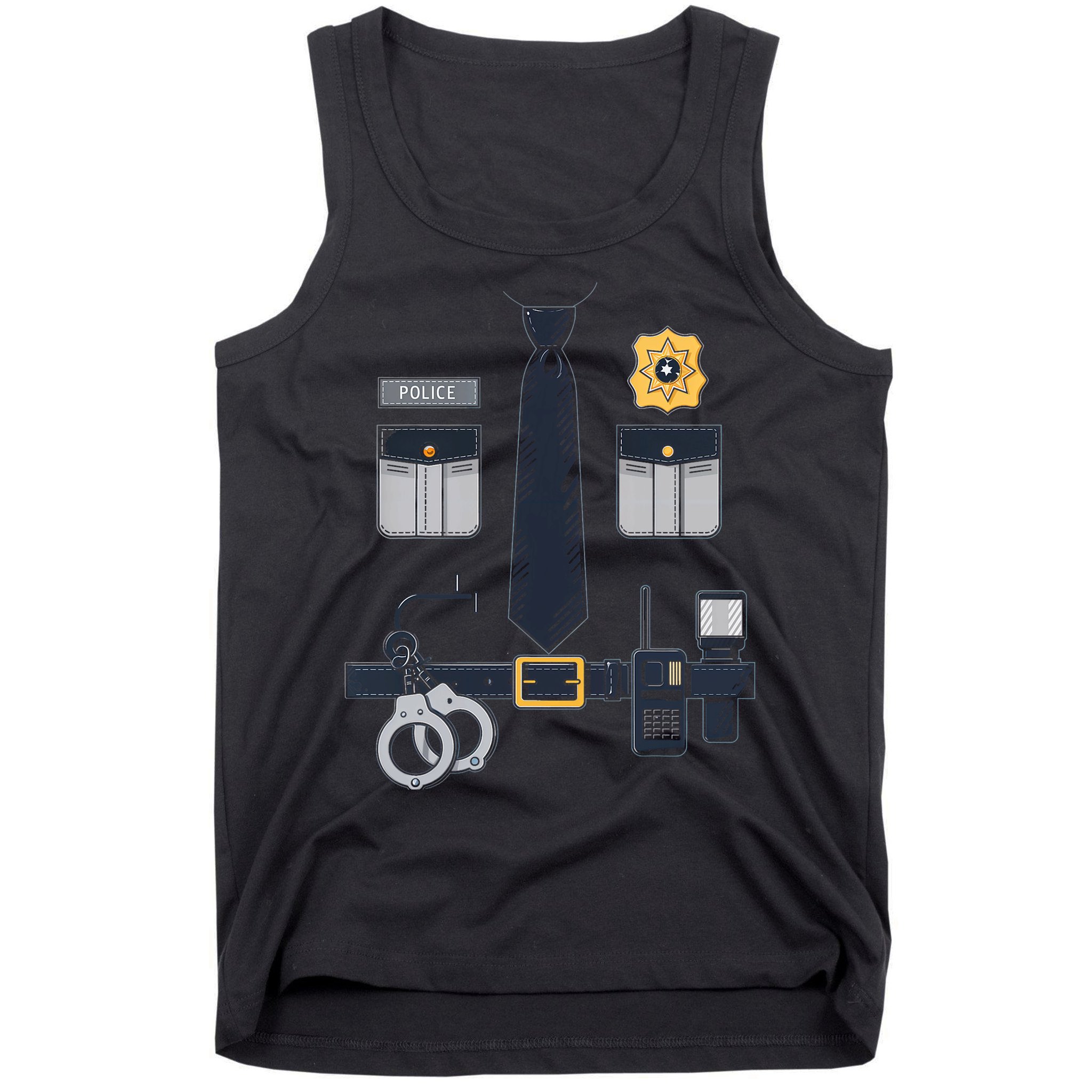 Police Officer Costume Police Badge Cop Halloween Tank Top
