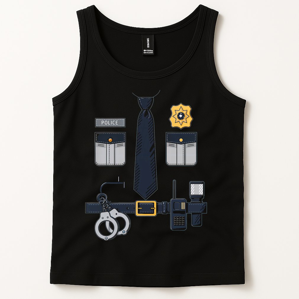 Police Officer Costume Police Badge Cop Halloween Tank Top
