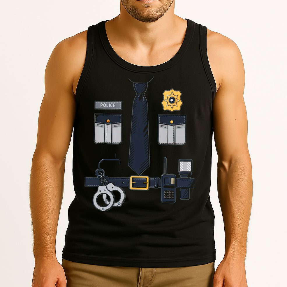Police Officer Costume Police Badge Cop Halloween Tank Top