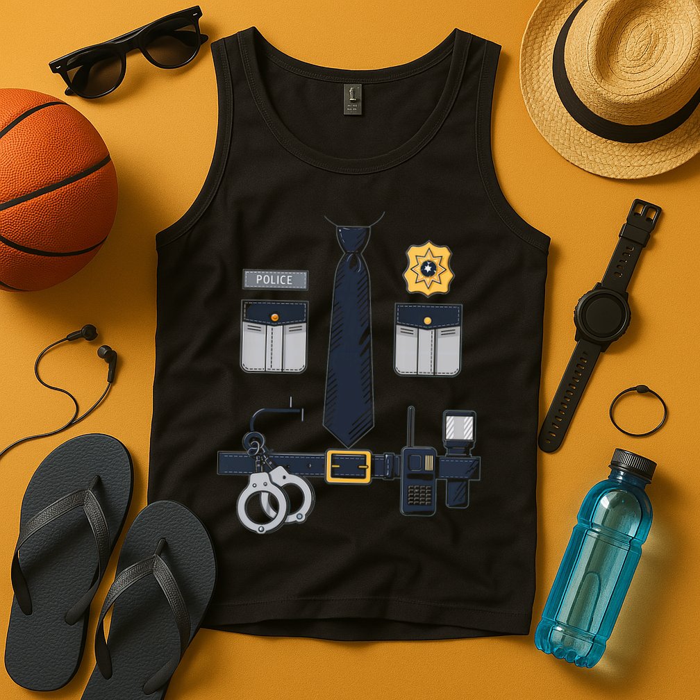 Police Officer Costume Police Badge Cop Halloween Tank Top