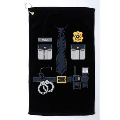 Police Officer Costume Police Badge Cop Halloween Golf Towel
