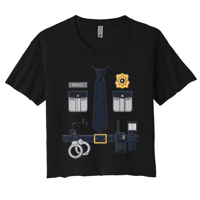 Police Officer Costume Police Badge Cop Halloween Crop Top