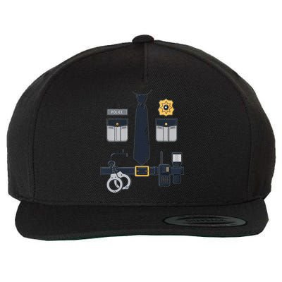 Police Officer Costume Police Badge Cop Halloween Wool Snapback Cap