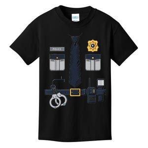 Police Officer Costume Police Badge Cop Halloween Kids T-Shirt