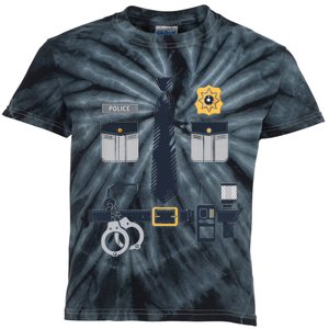 Police Officer Costume Police Badge Cop Halloween Kids Tie-Dye T-Shirt