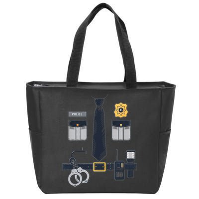 Police Officer Costume Police Badge Cop Halloween Zip Tote Bag