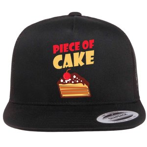 Piece Of Cake Snack Baking Cake Flat Bill Trucker Hat