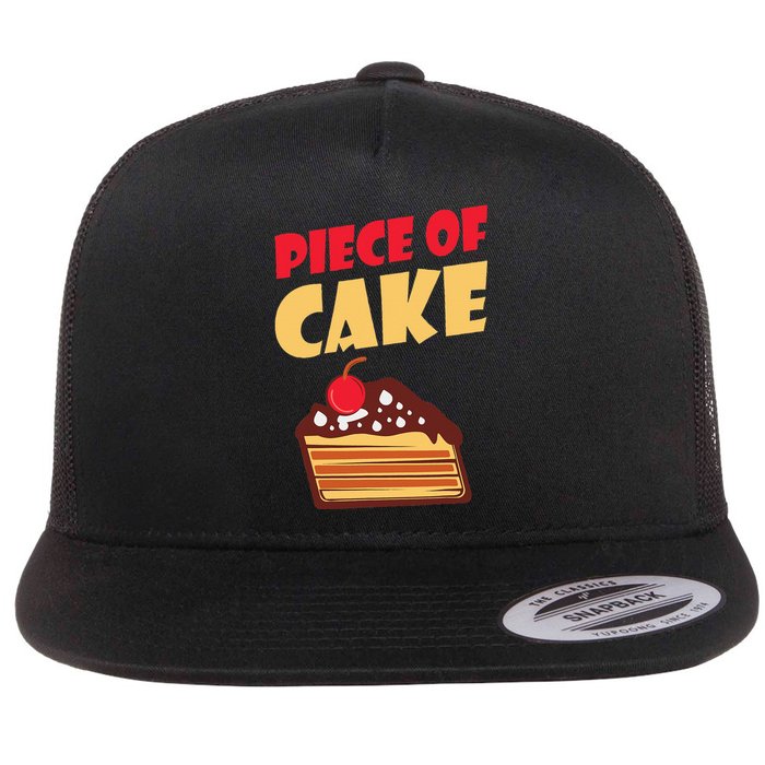 Piece Of Cake Snack Baking Cake Flat Bill Trucker Hat