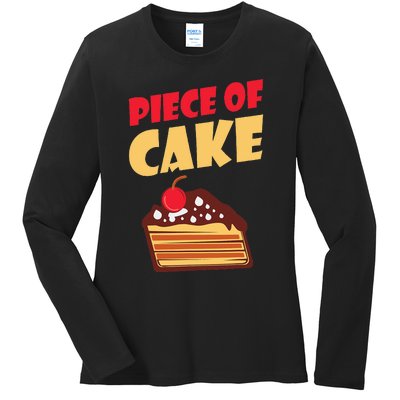 Piece Of Cake Snack Baking Cake Ladies Long Sleeve Shirt