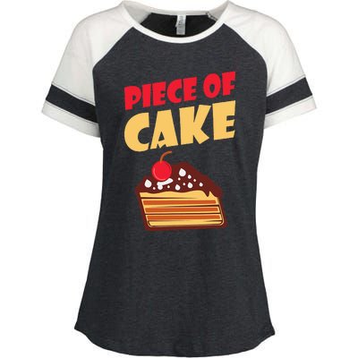 Piece Of Cake Snack Baking Cake Enza Ladies Jersey Colorblock Tee