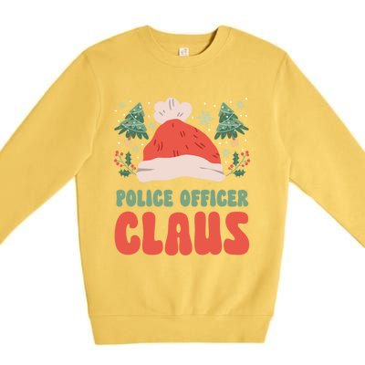 Police Officer Claus Christmas Working Holiday Funny Gift Premium Crewneck Sweatshirt