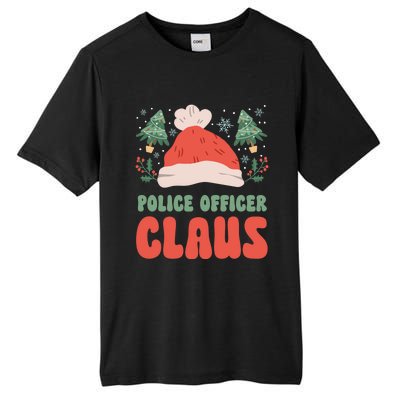 Police Officer Claus Christmas Working Holiday Funny Gift Tall Fusion ChromaSoft Performance T-Shirt