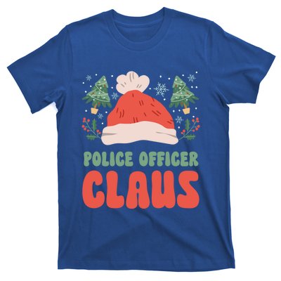 Police Officer Claus Christmas Working Holiday Funny Gift T-Shirt