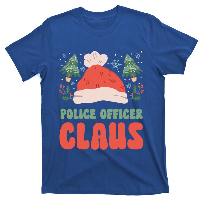 Police Officer Claus Christmas Working Holiday Funny Gift T-Shirt