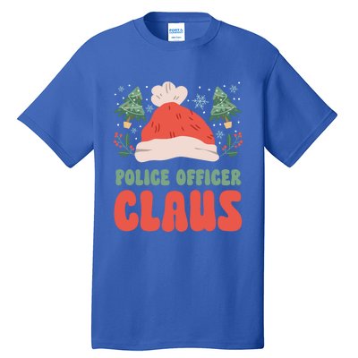 Police Officer Claus Christmas Working Holiday Funny Gift Tall T-Shirt