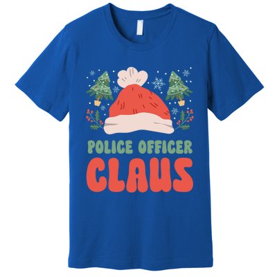 Police Officer Claus Christmas Working Holiday Funny Gift Premium T-Shirt