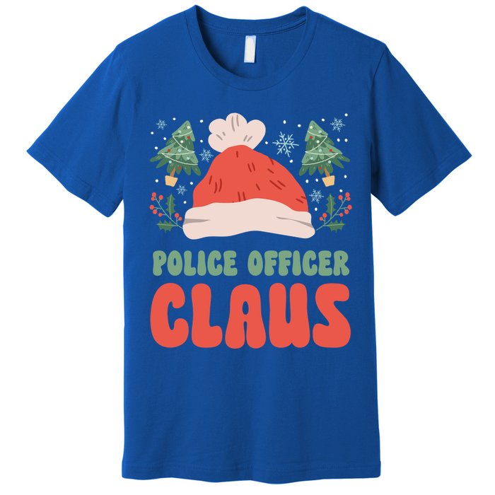 Police Officer Claus Christmas Working Holiday Funny Gift Premium T-Shirt