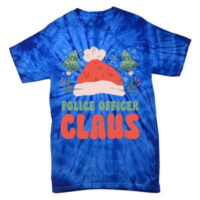 Police Officer Claus Christmas Working Holiday Funny Gift Tie-Dye T-Shirt