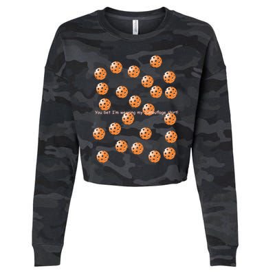 Pickleball Orange Camouflauge Shirt! Cropped Pullover Crew