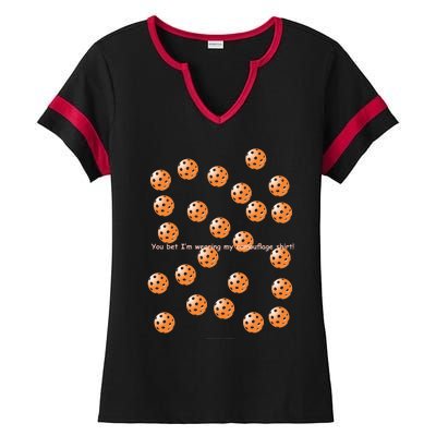 Pickleball Orange Camouflauge Shirt! Ladies Halftime Notch Neck Tee