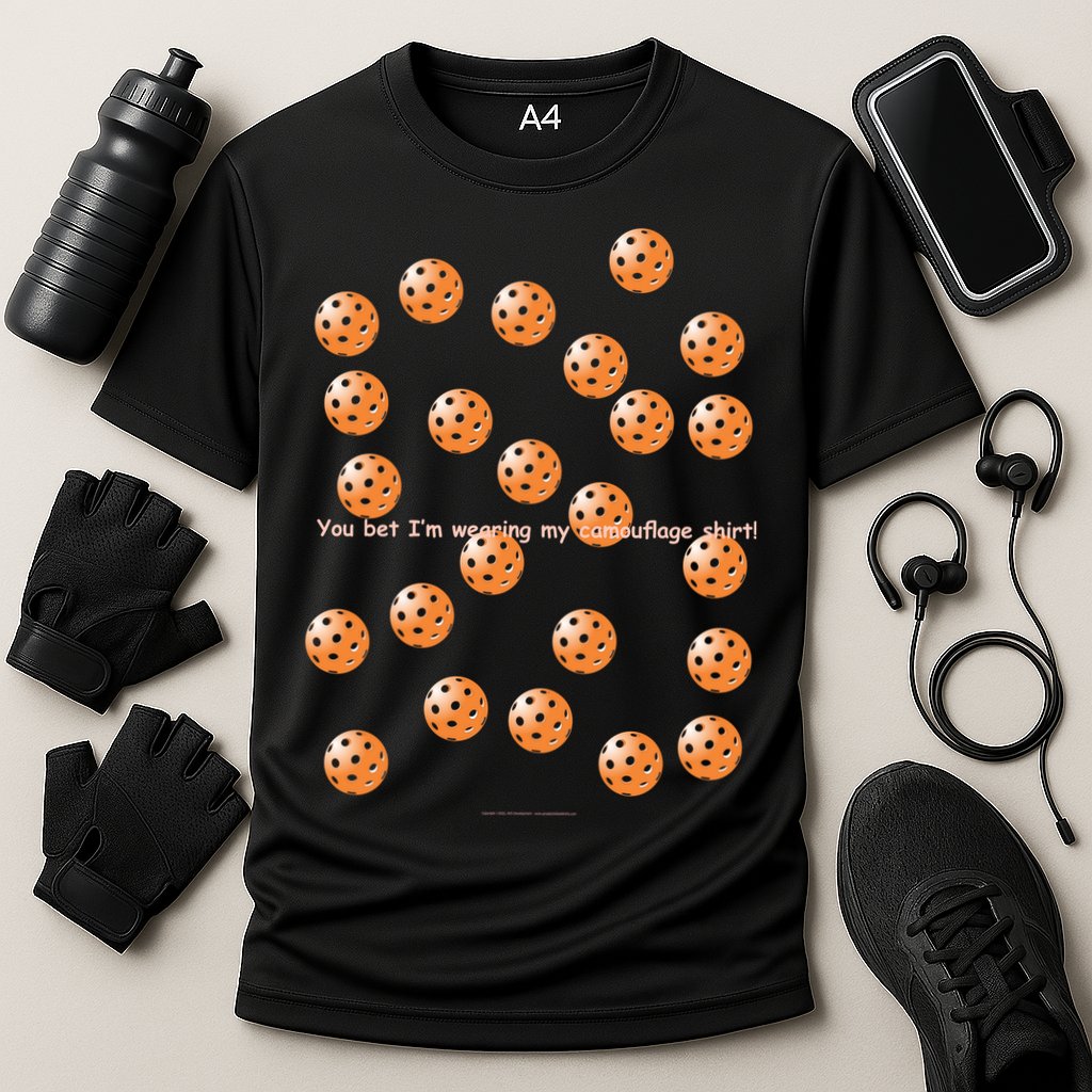 Pickleball Orange Camouflauge Shirt! Cooling Performance Crew T-Shirt