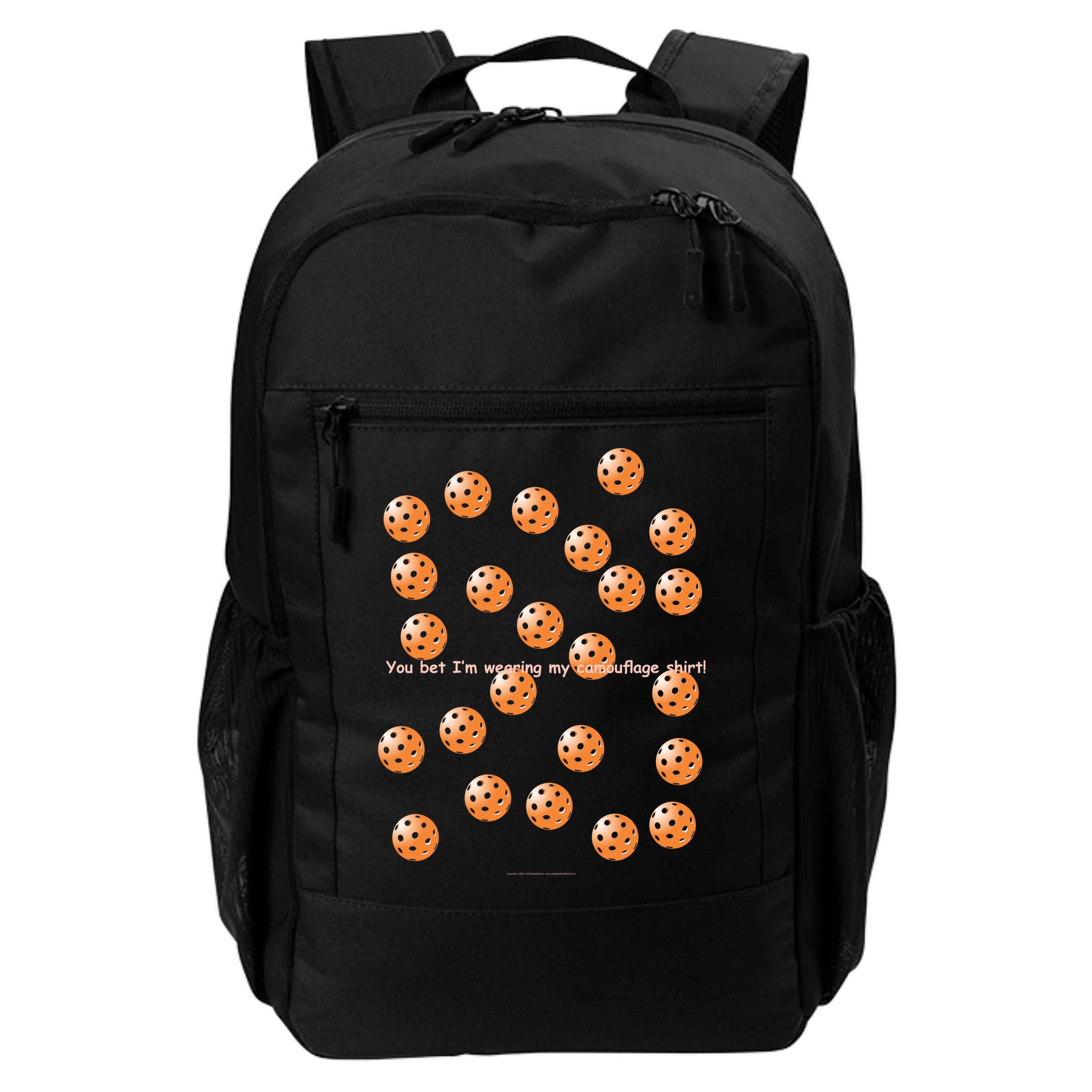 Pickleball Orange Camouflauge Shirt! Backpack